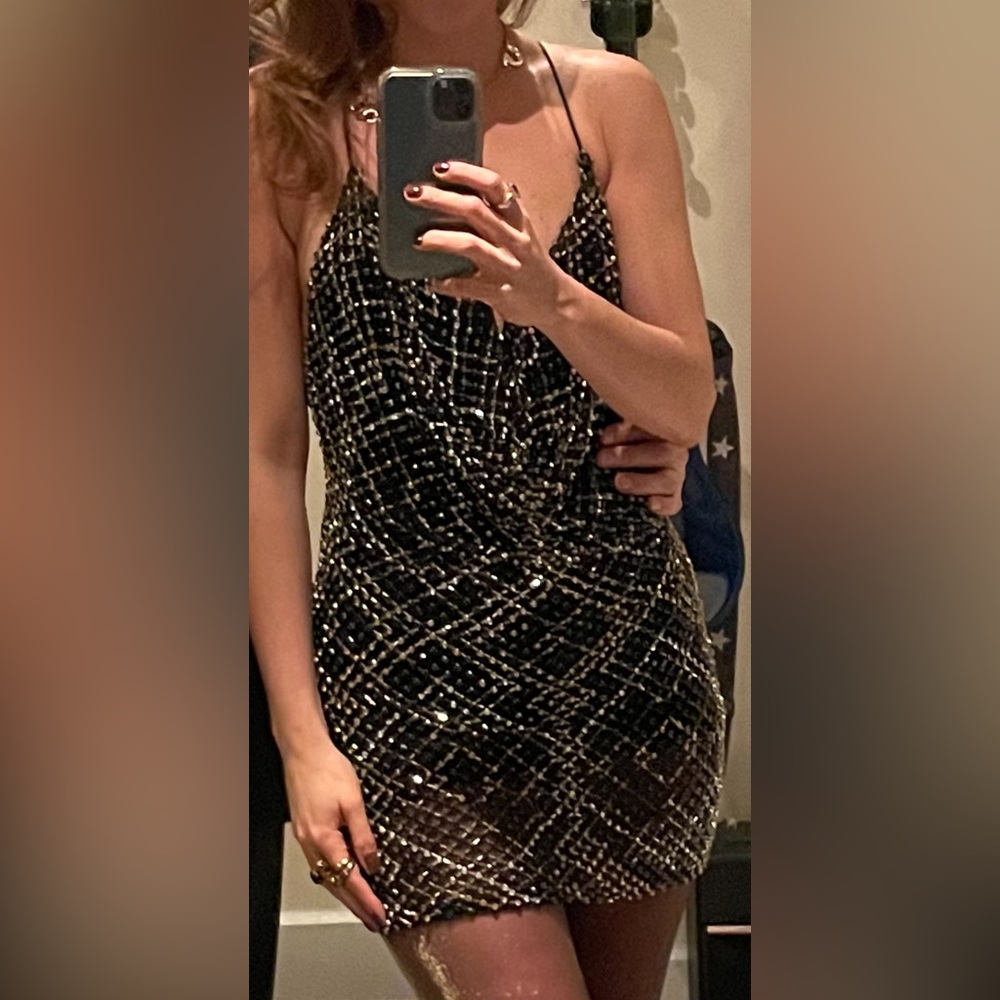 - Retrofete Mich Draped Jewel Dress size XS